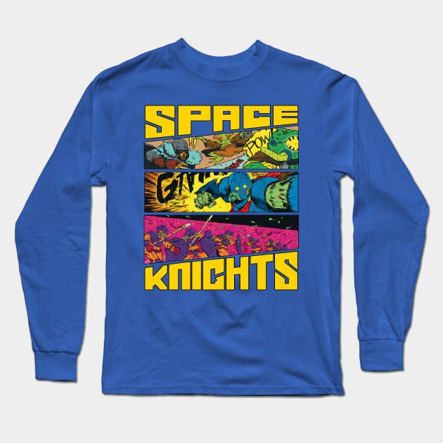 Space Knights ACTION!! Long Sleeve T-Shirt by CosmicLion